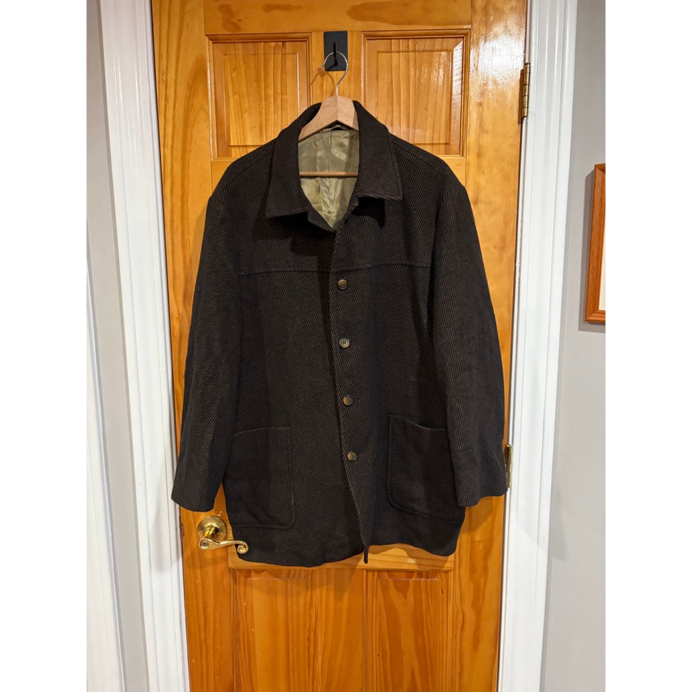 Ibiza Wool Angora Camel Hair Jacket Brown 4 Button Academia Luxe Coat 44 R